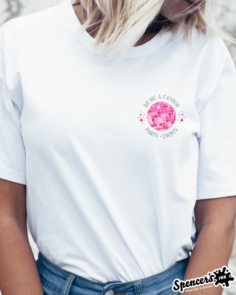 Branded Pocket DTF Print on 180g cotton T-shirt