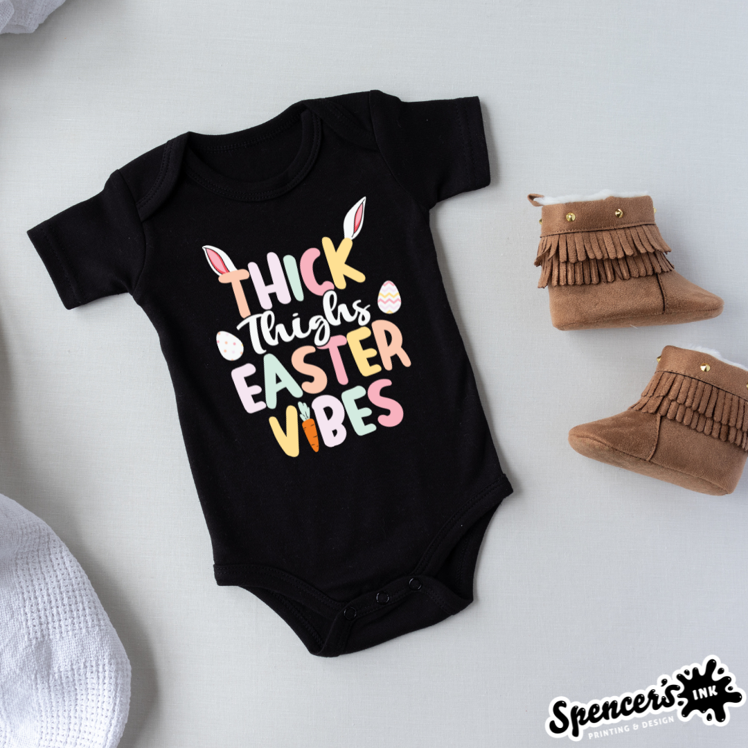 Thick Thighs Easter Vibes Babygrow
