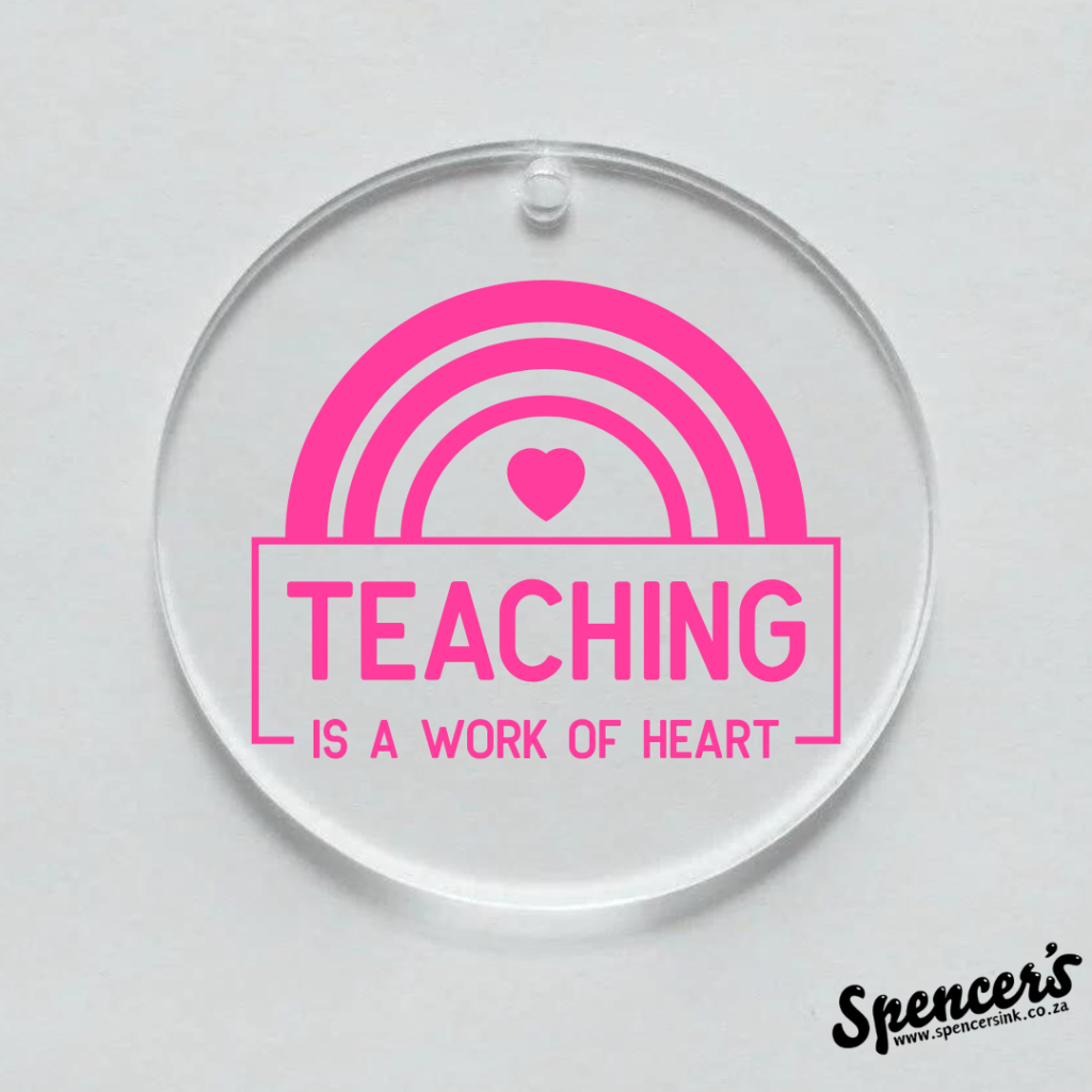 Teaching is a work of Heart Keyring - Pink