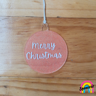 Merry Christmas Glitter Bauble