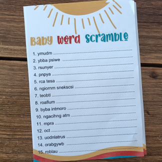 Baby Word Scramble Game