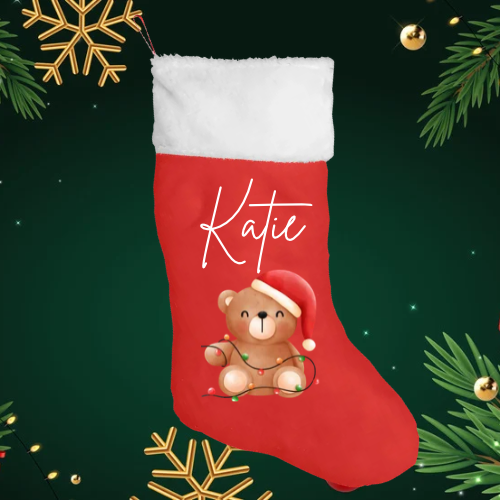 Bear with a hat Stocking